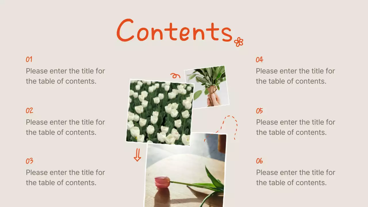 Orange Simple Flower Template Presentation
