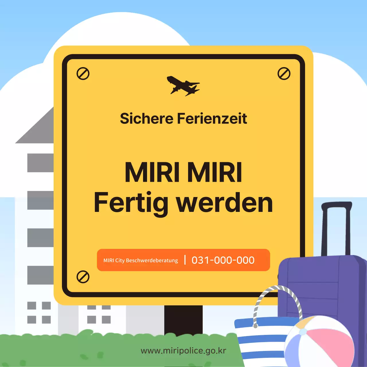 Sicherheitstipps für den Urlaub in braun und gelb hervorgehoben