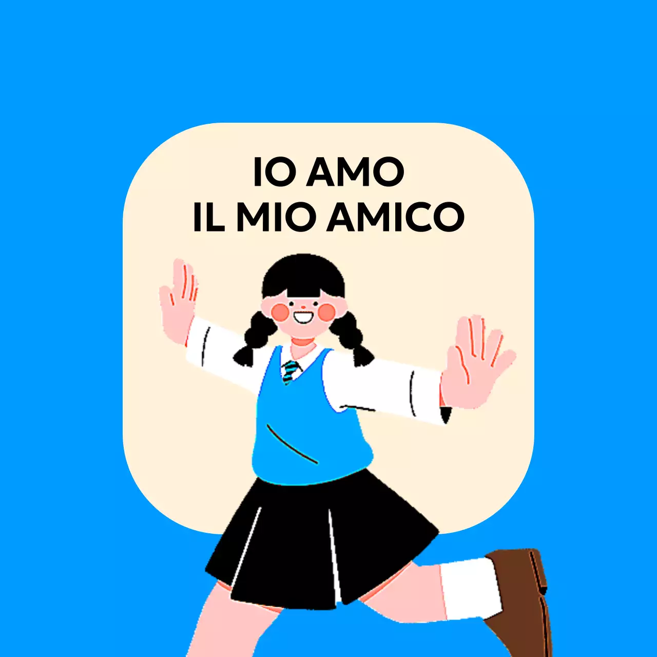 Design antiviolenza con illustrazione di studenti a braccia aperte