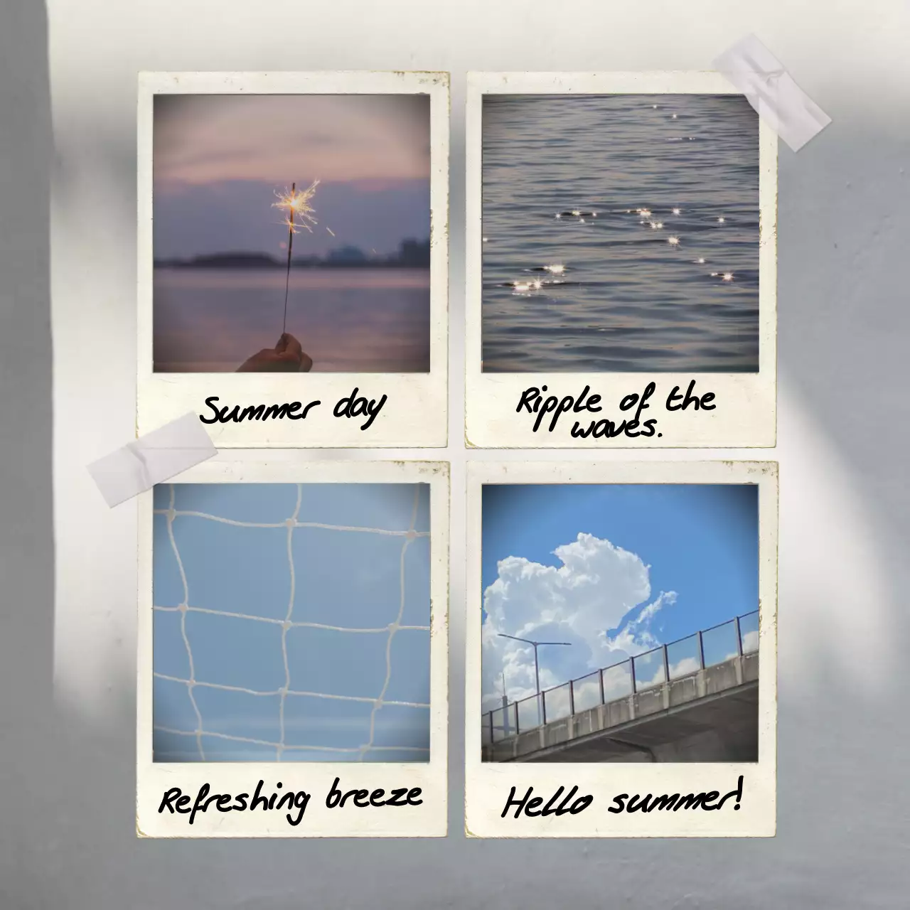 A collection of simple summer sentiments in light blue