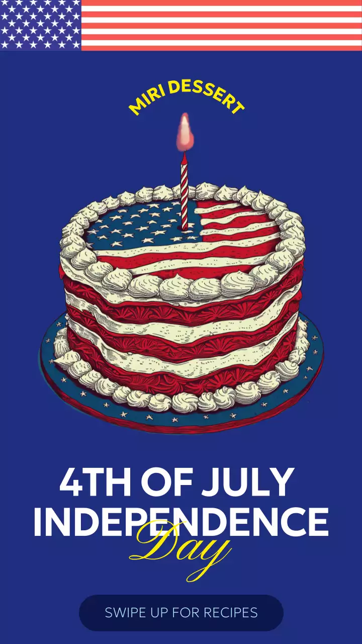 블루 레트로 독립기념일 프로모션 인스타그램 포스트