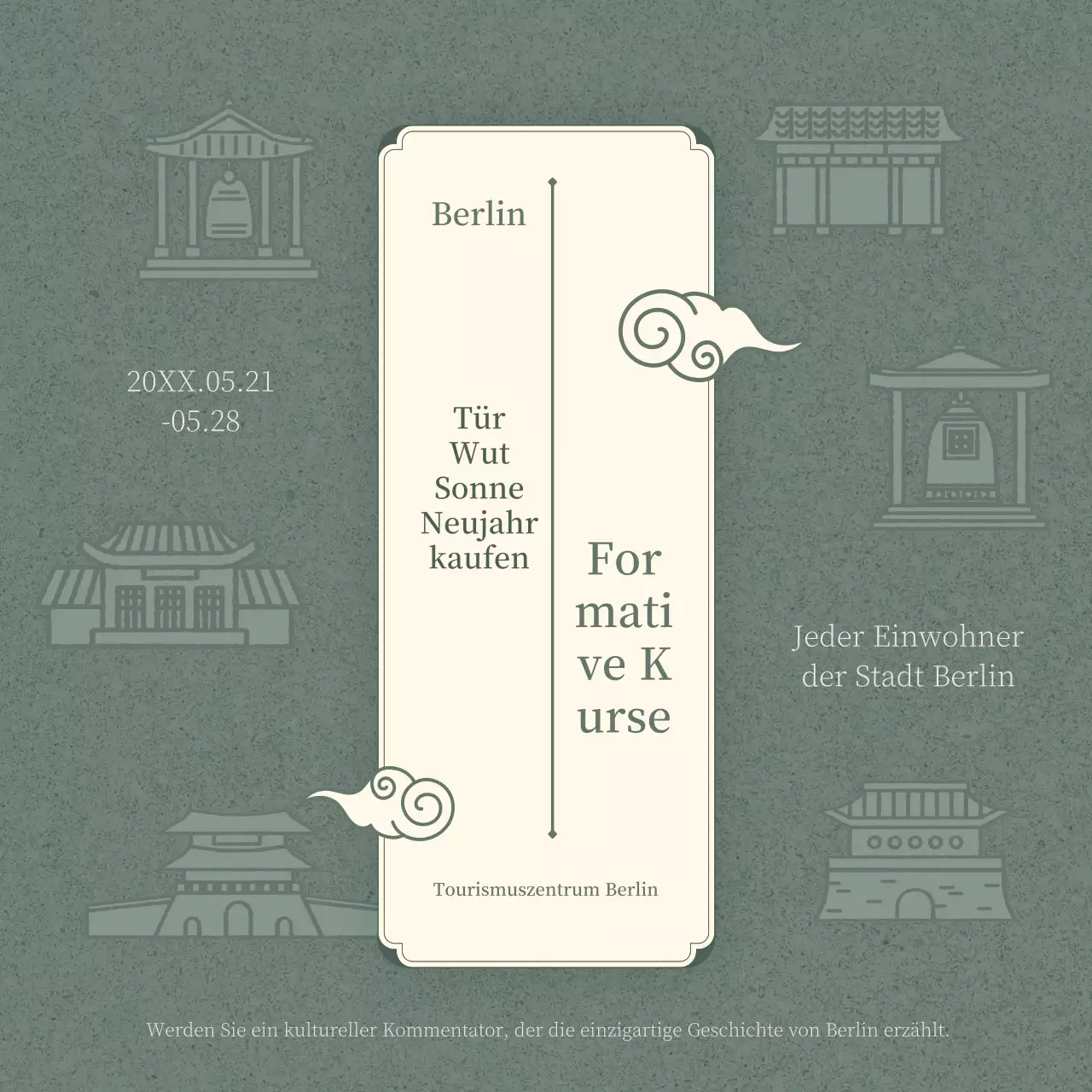 Einstellungsleitfaden für den Lehrgang zum/zur Dolmetscher/in für traditionelle Kulturen in Grün und Beige