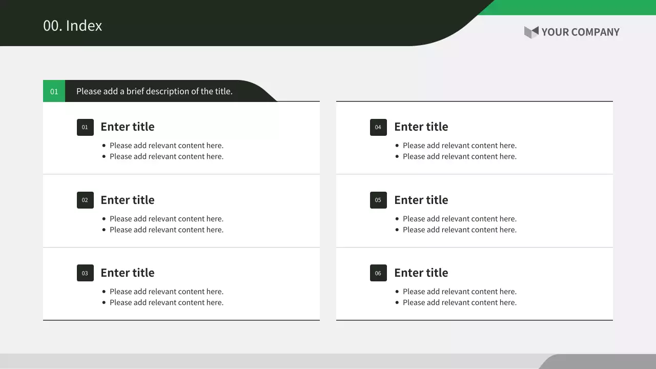 초록색과 검정의 기본 기업 보고서