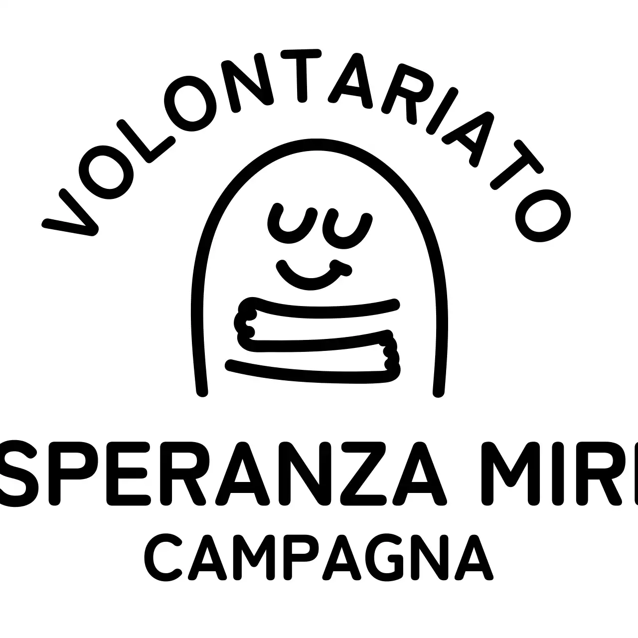 Campagna di illustrazione abbracciata con testo arrotondato