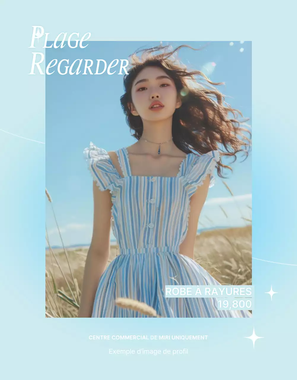 Promouvoir la mode estivale tropicale en bleu clair et menthe