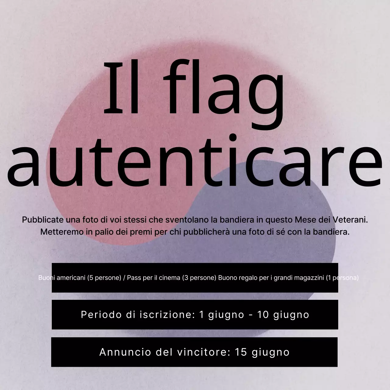 Annuncio dei tradizionali eventi patriottici rossi e blu