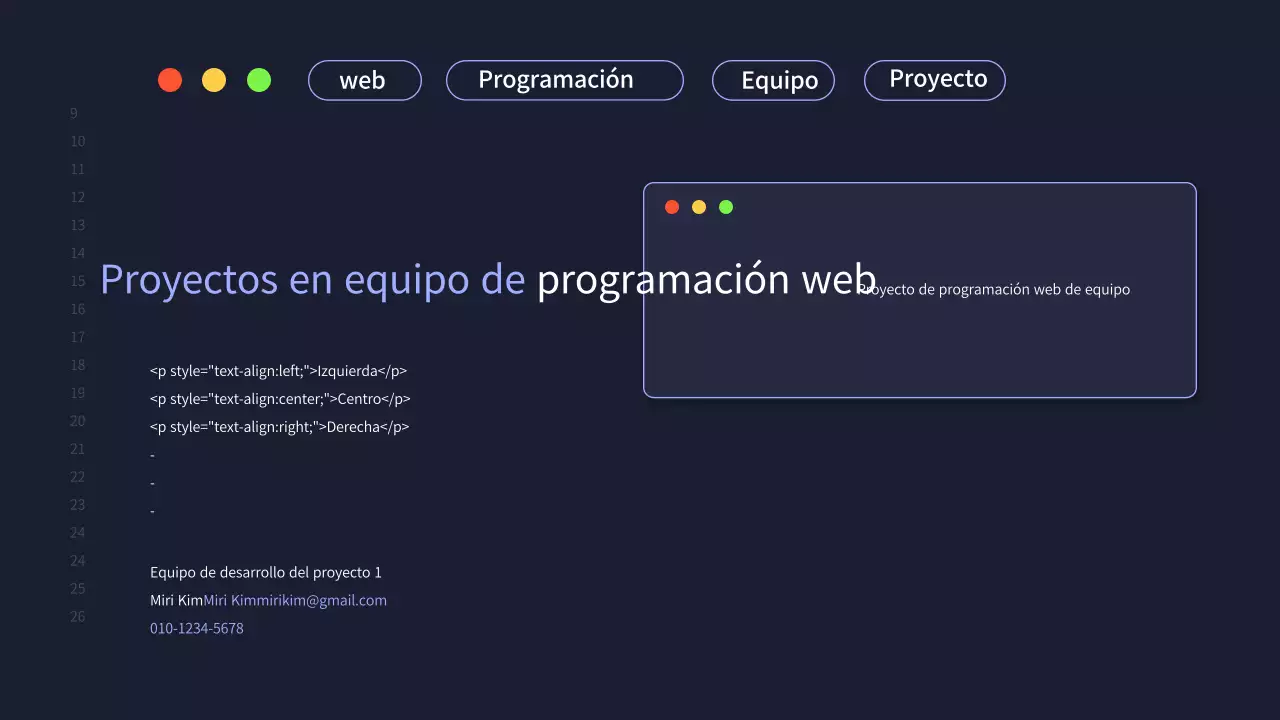 Una sencilla propuesta de proyecto de equipo de desarrollo en azul marino