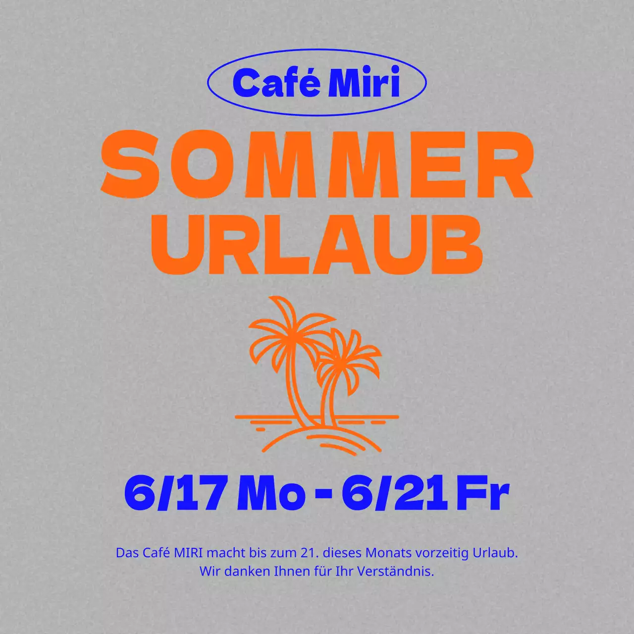 Sommerferien-Ankündigungen in Blau und Orange