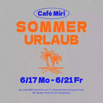 Sommerferien-Ankündigungen in Blau und Orange