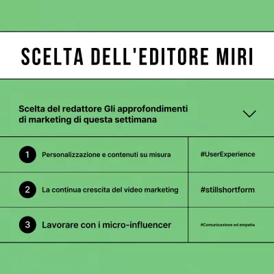 Un semplice post di marketing in chartreuse e bianco