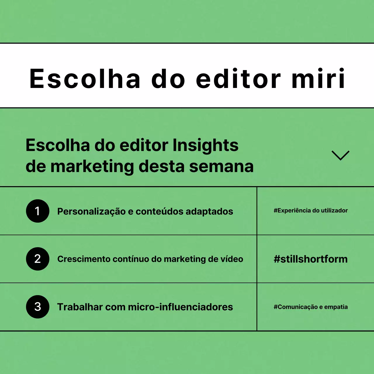 Um simples anúncio de marketing em tons de branco e verde