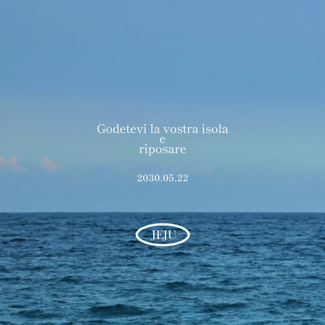 Progettare un prodotto turistico testuale emozionale con una foto dell'oceano calmante ed emozionale come sfondo