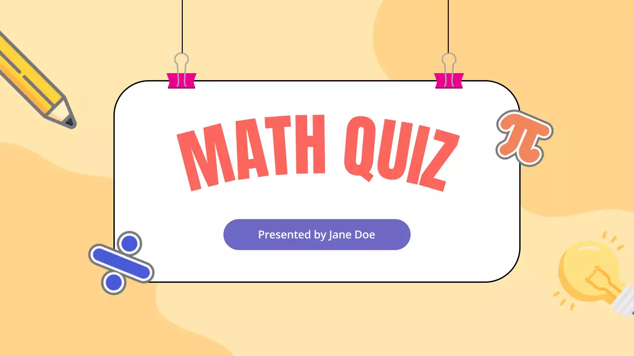 Orange Simple Math Guide Presentation