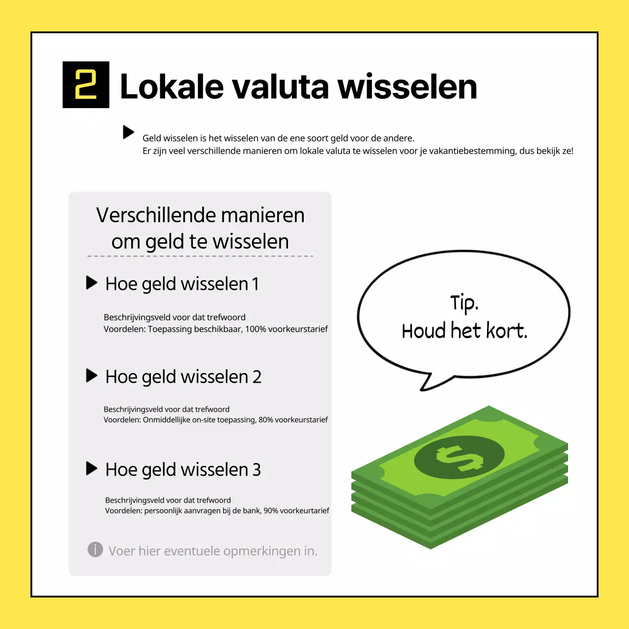 Over de eenvoudige geel-zwarte internationale paklijst