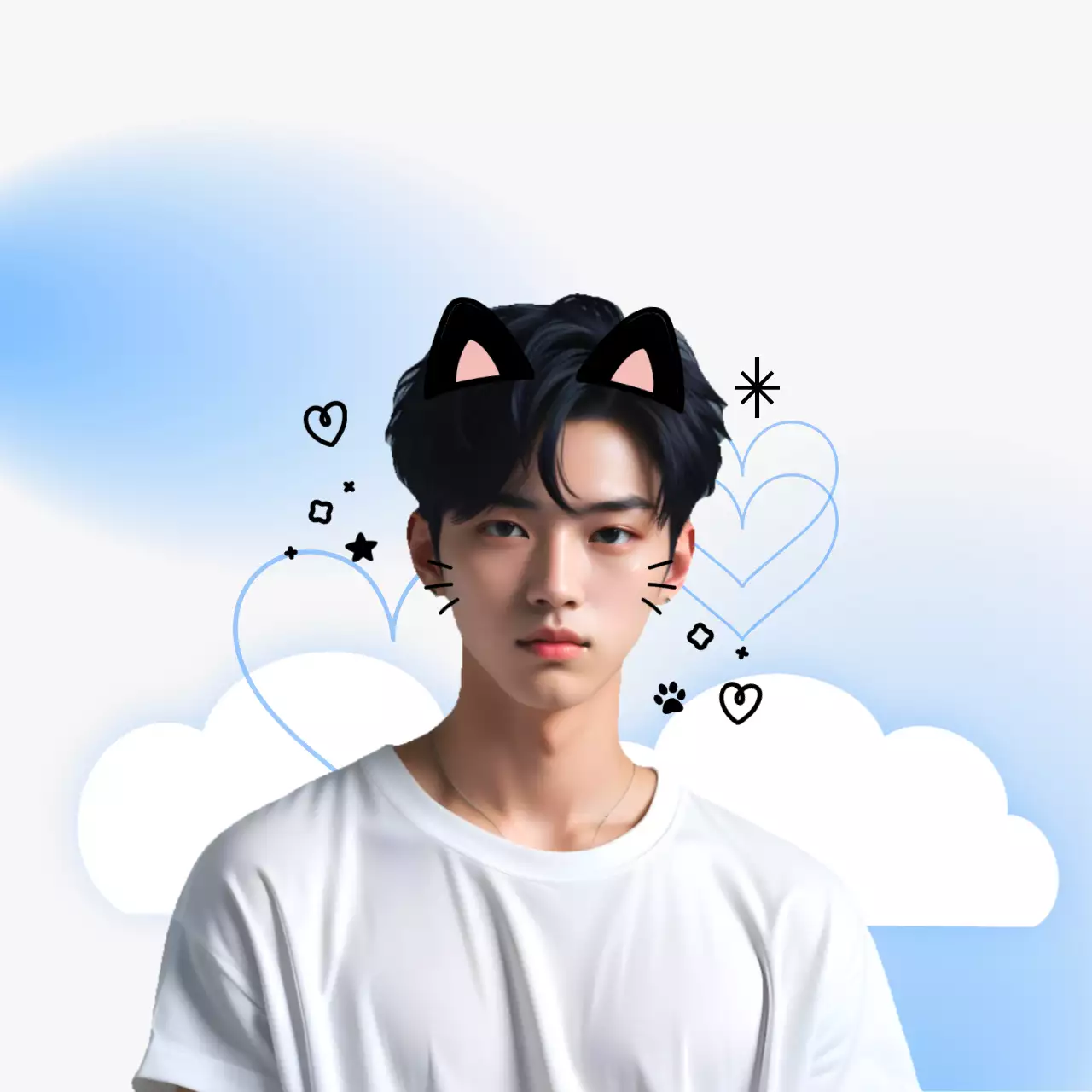 Personalisierte Idol-Gedenkartikel in Blau mit Farbverlauf