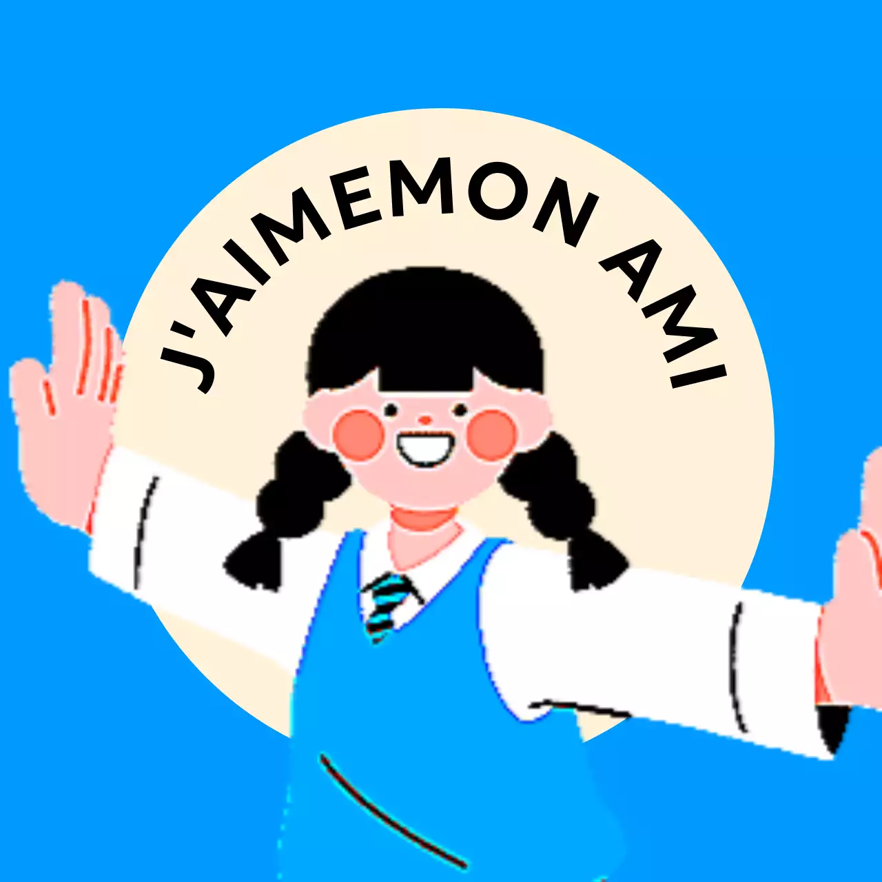 Design anti-violence avec illustration d'étudiants aux bras tendus