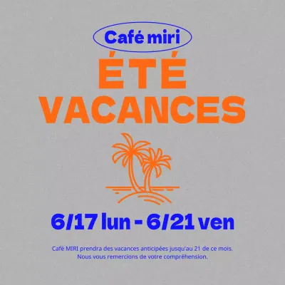 Annonces de vacances d'été en bleu et orange