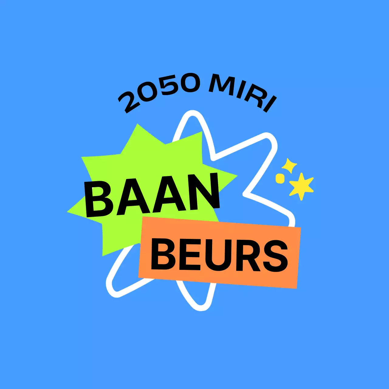 Voor bedrijfsbeurs merchandise in blauw en oranje groen