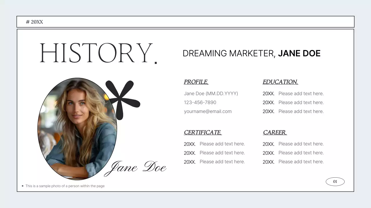 화이트 미니멀리스트 포트폴리오 이력서 프레젠테이션