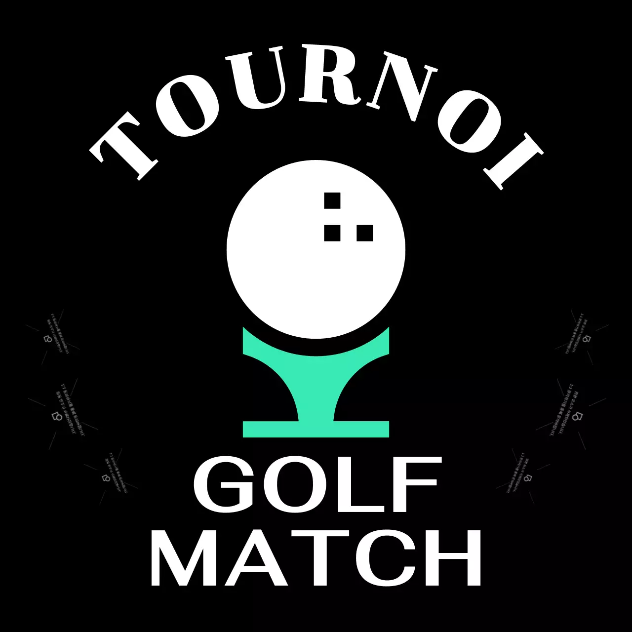 Marque de club avec illustration d'une balle de golf à des fins promotionnelles