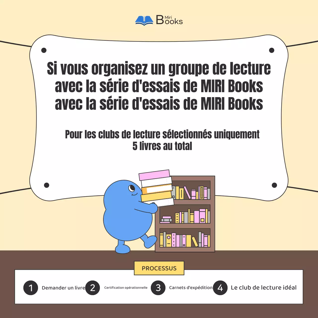 Promouvoir un groupe de lecture estival en bleu clair et beige