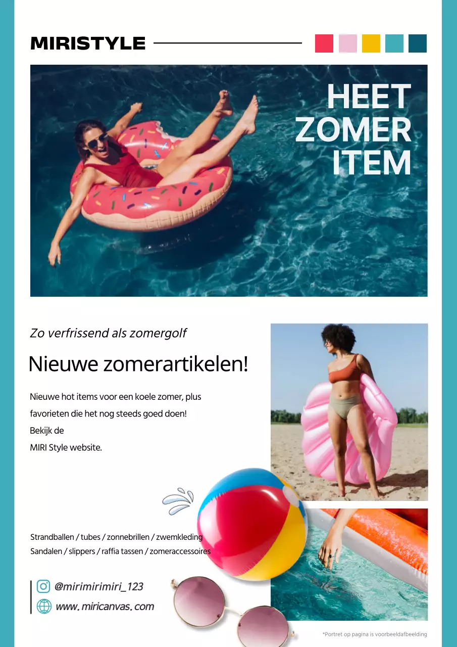 De kitscherige zomerzwemmode van Mint promoten