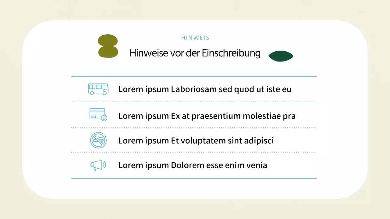 Geometrisch gestalteter Kunstschulprospekt in Elfenbein und Minze