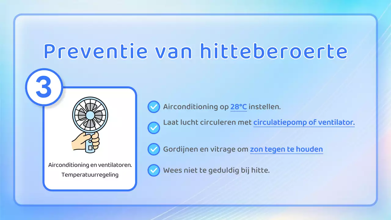Pastelkleurige, brutale informatiebladen over hitteberoerte!