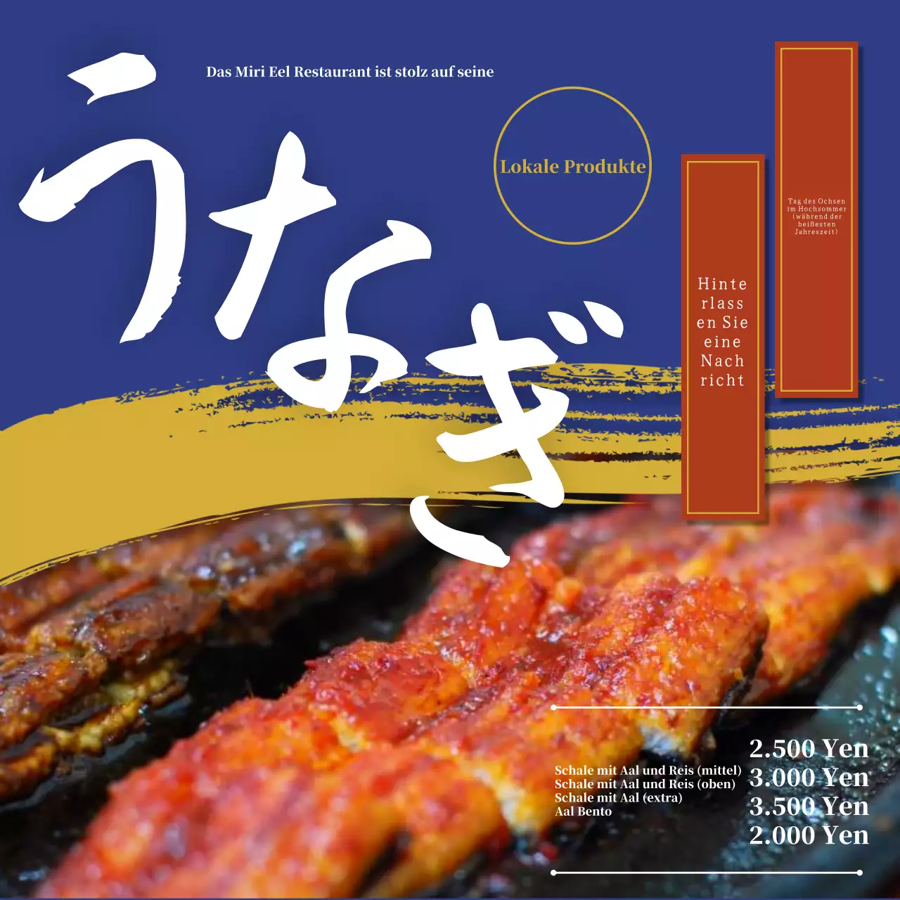 Marine- und Gold-Aal-Restaurants der gehobenen Klasse werben für den Ox Day