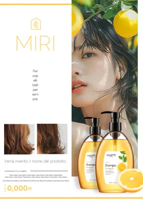 Una simpatica e fresca pubblicità di shampoo in giallo e verde