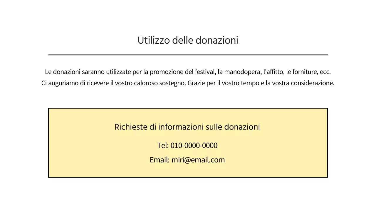 Proposta di sponsorizzazione di un festival locale in giallo