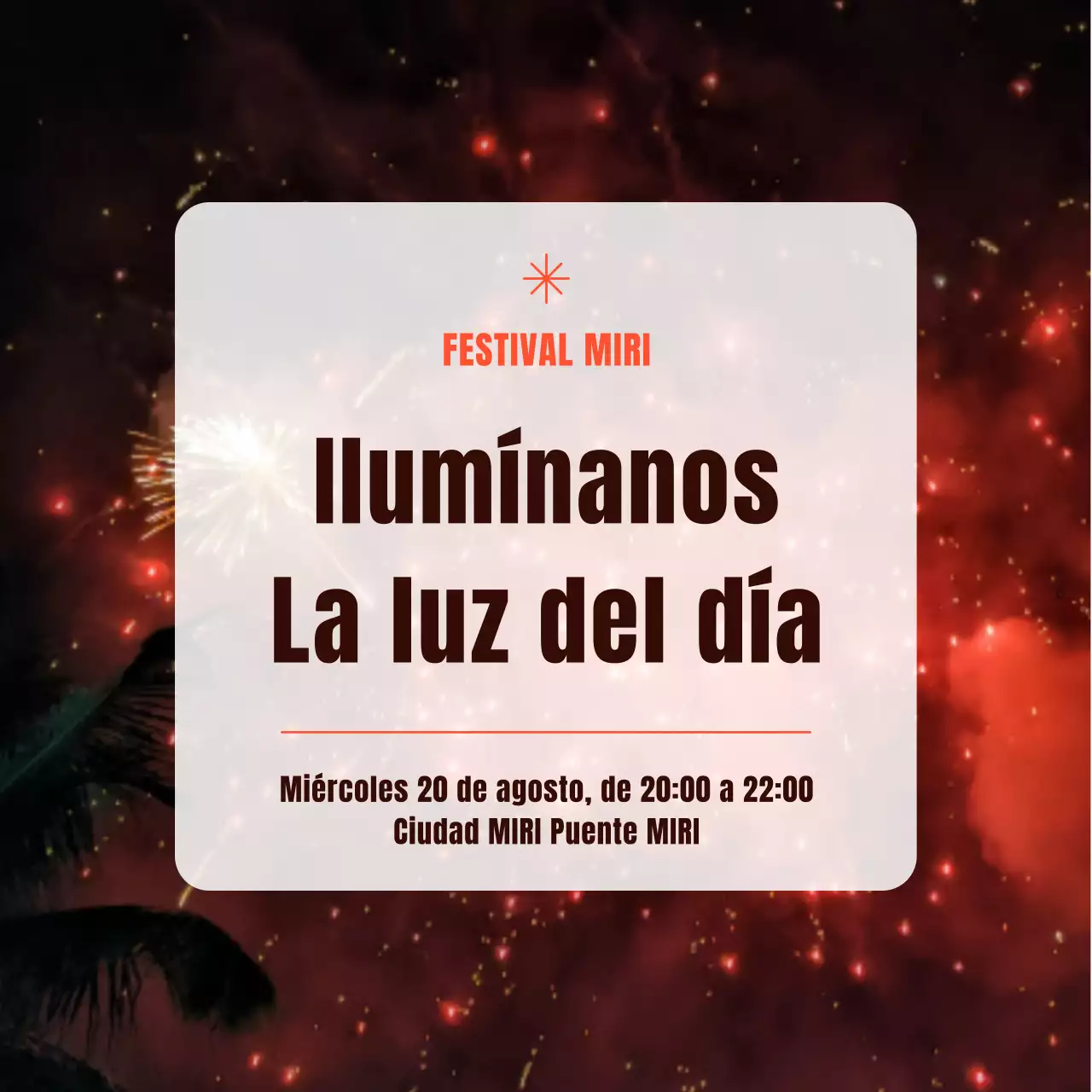 Un moderno puesto de fiesta de verano en rojo y naranja