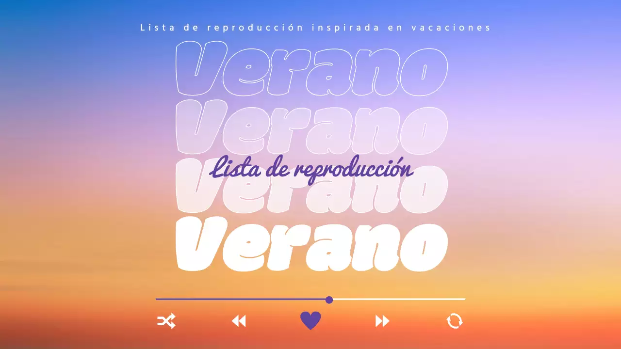 Sencilla portada de lista de reproducción veraniega en naranja y morado