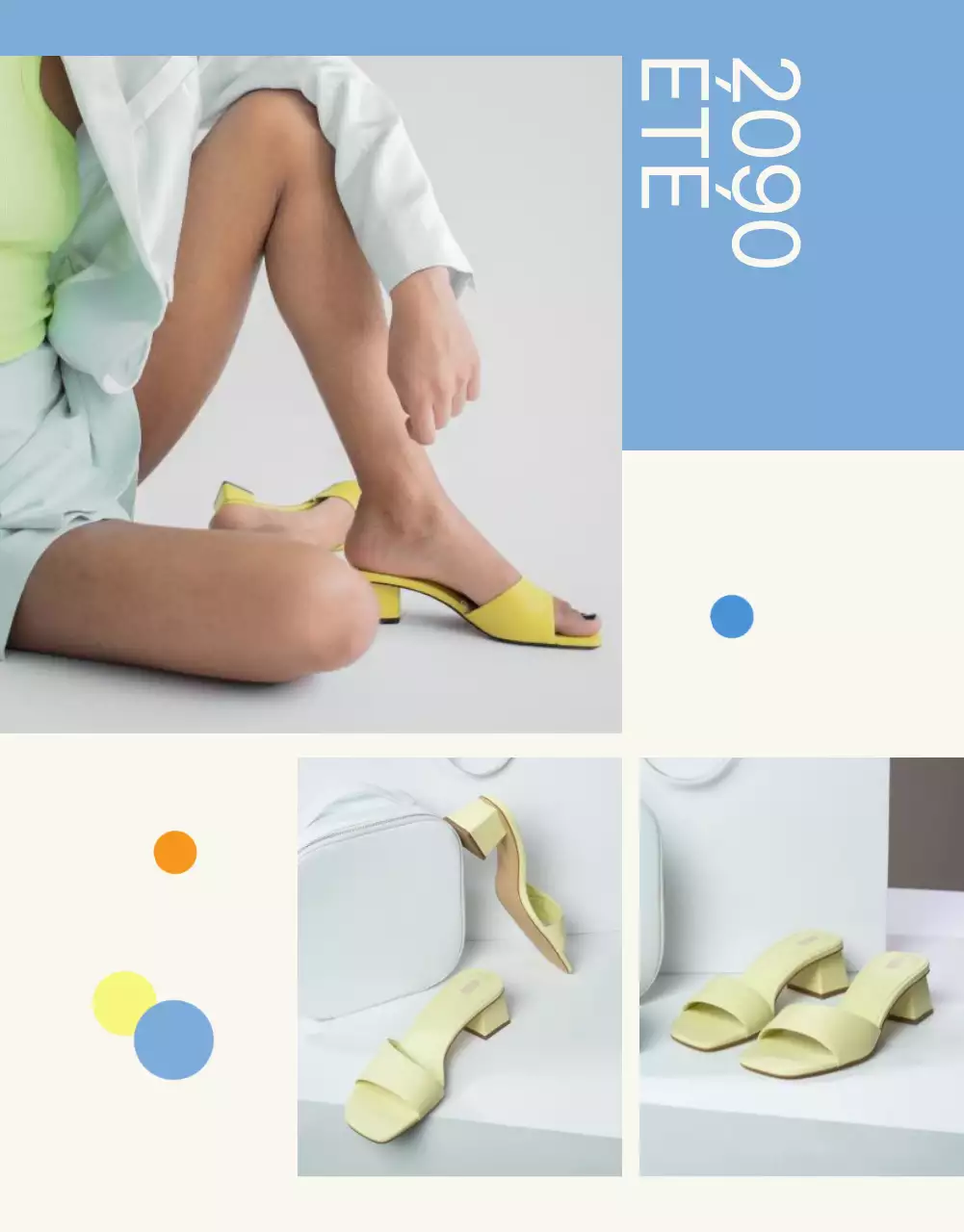 Promouvoir des sandales modernes de saison pour l'été en bleu clair et ivoire