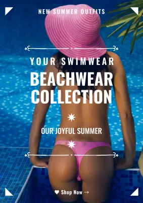 Promote white, modern summer beachwear