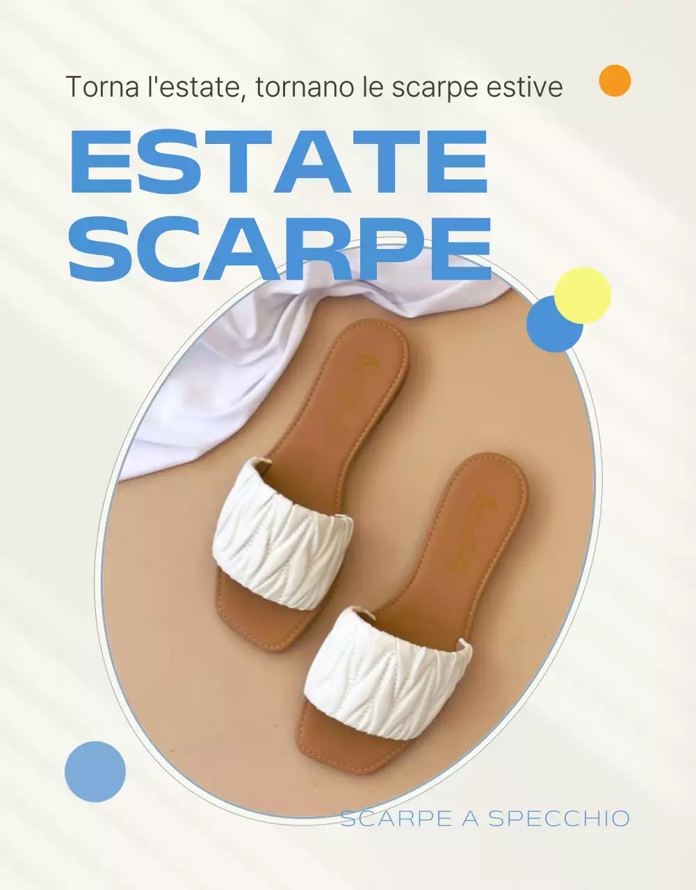 Promuovere i moderni sandali estivi di stagione in azzurro e avorio