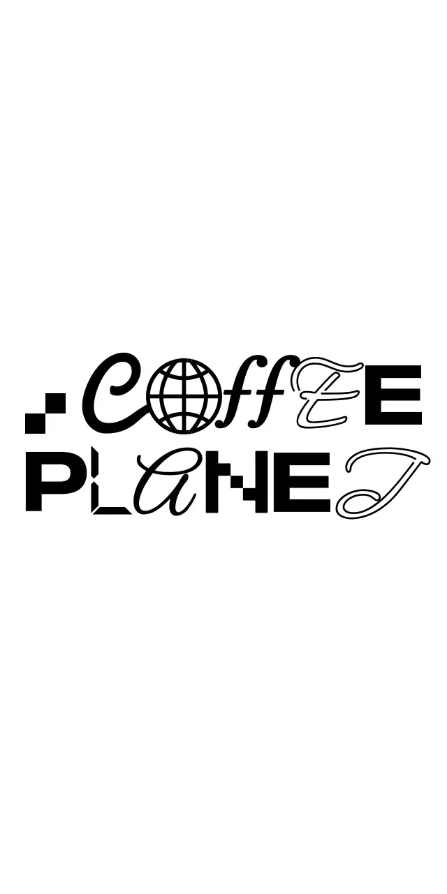 Logótipo de café em pixel art com uma vibração moderna