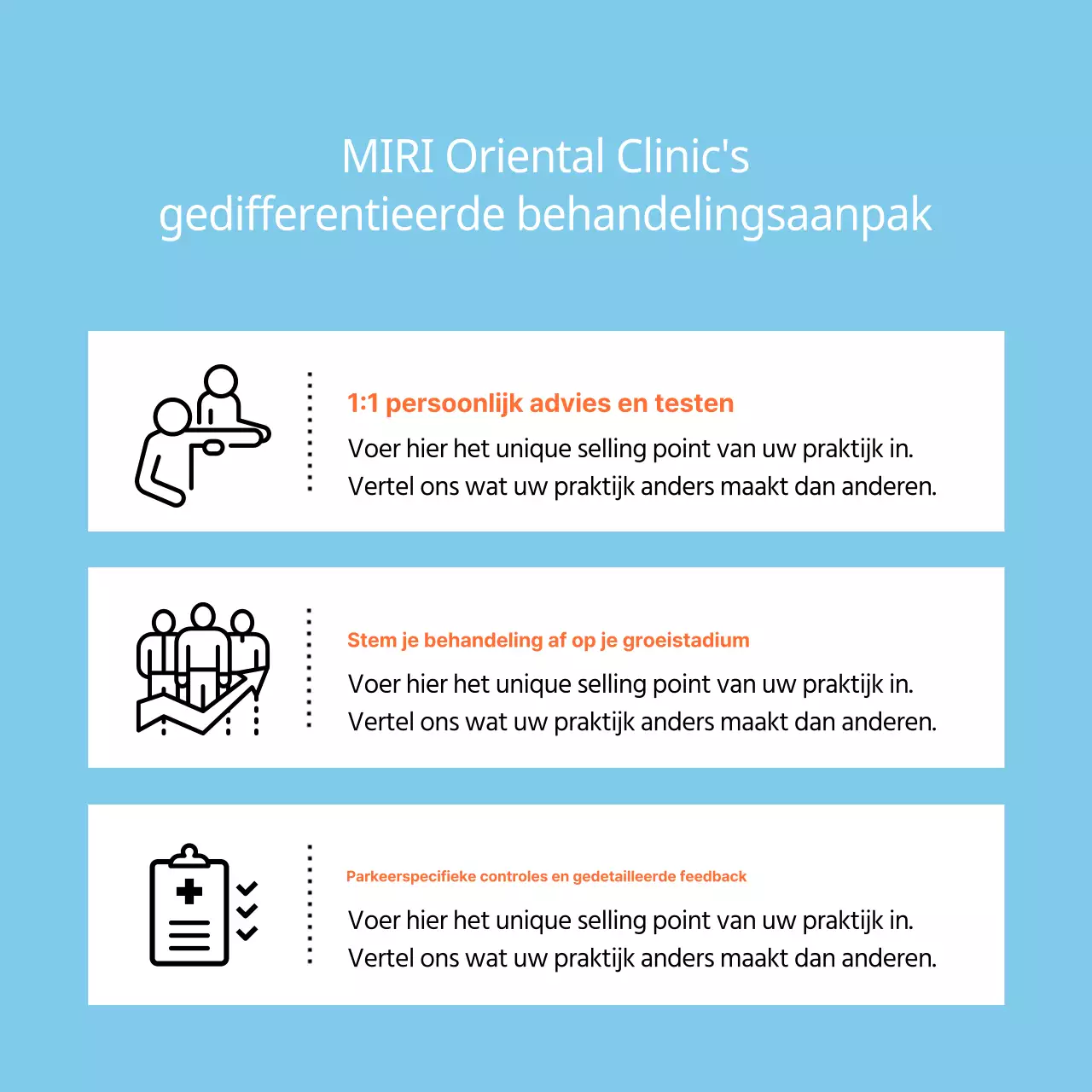 Promotie van een eenvoudige Chinese groeikliniek voor kinderen in lichtblauw en oranje