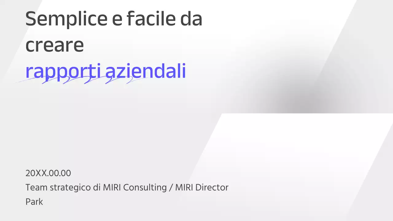 Un rapporto di pianificazione strategica aziendale grigio e semplice