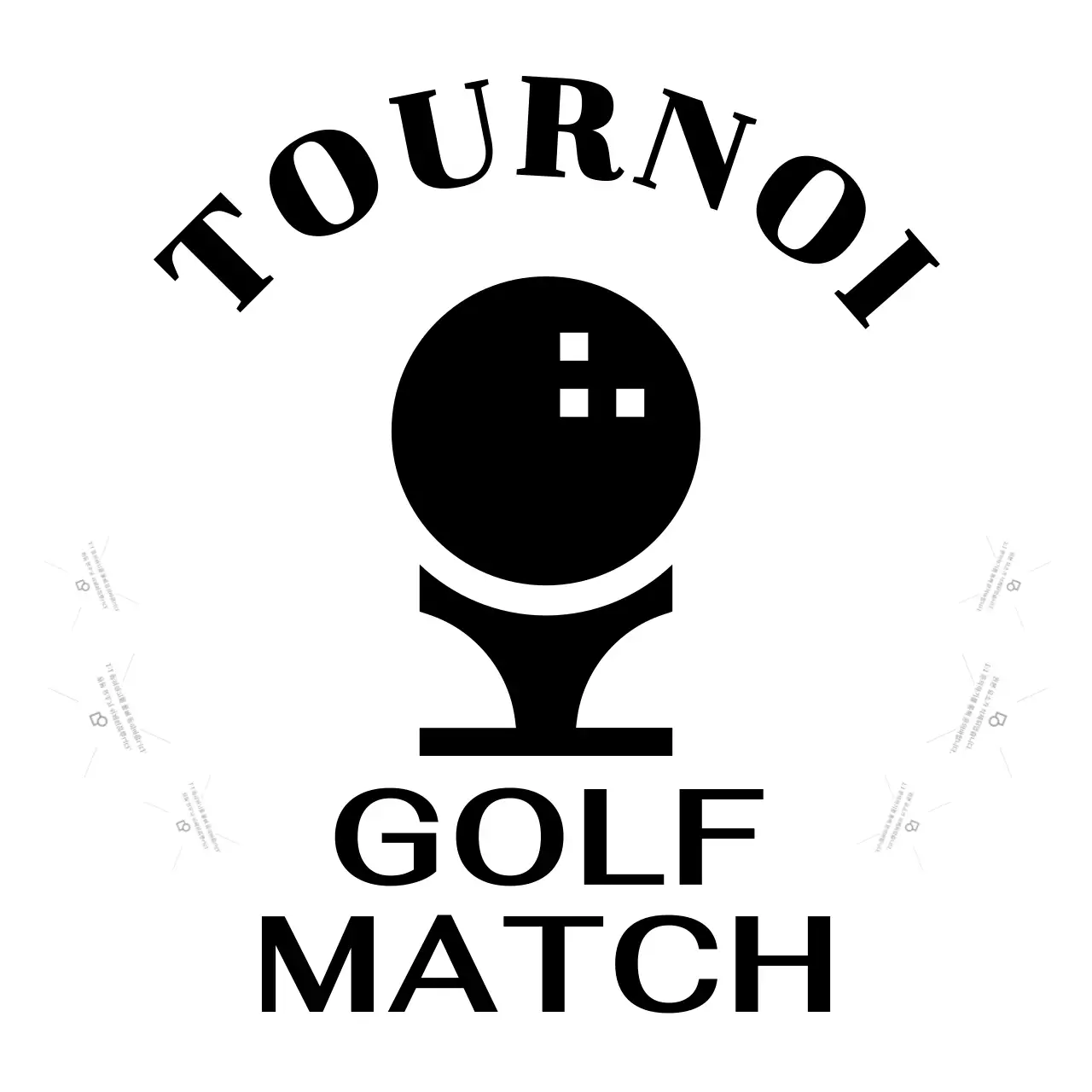 Marque de club avec illustration d'une balle de golf à des fins promotionnelles