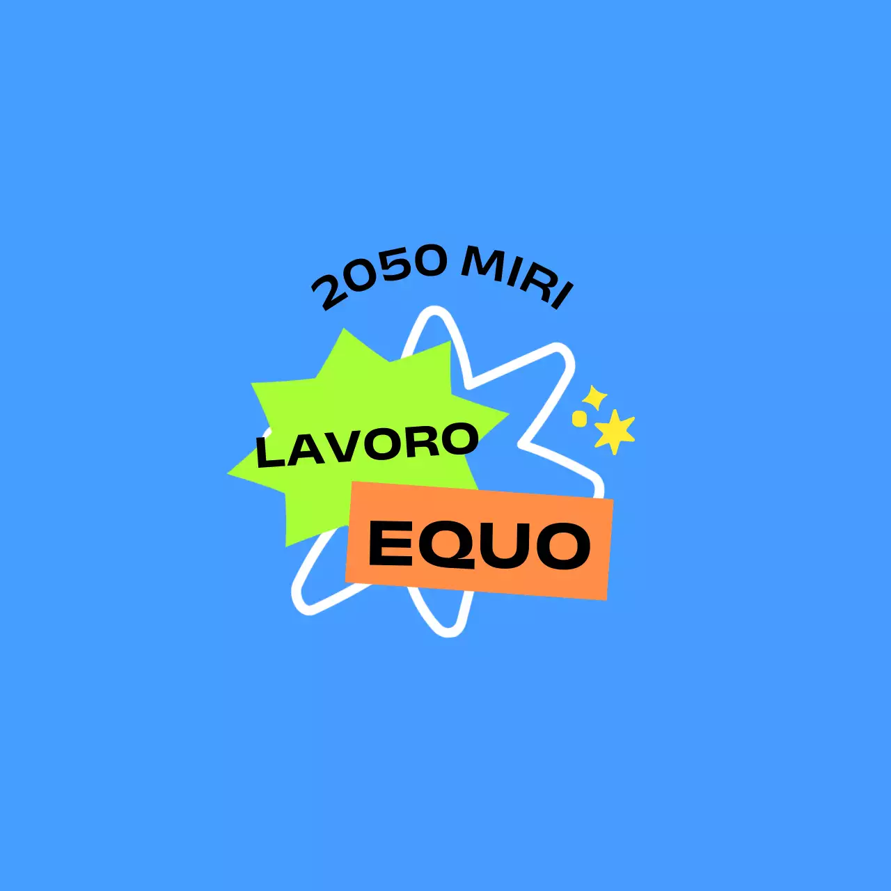 Per il merchandising fieristico aziendale in blu e verde arancio