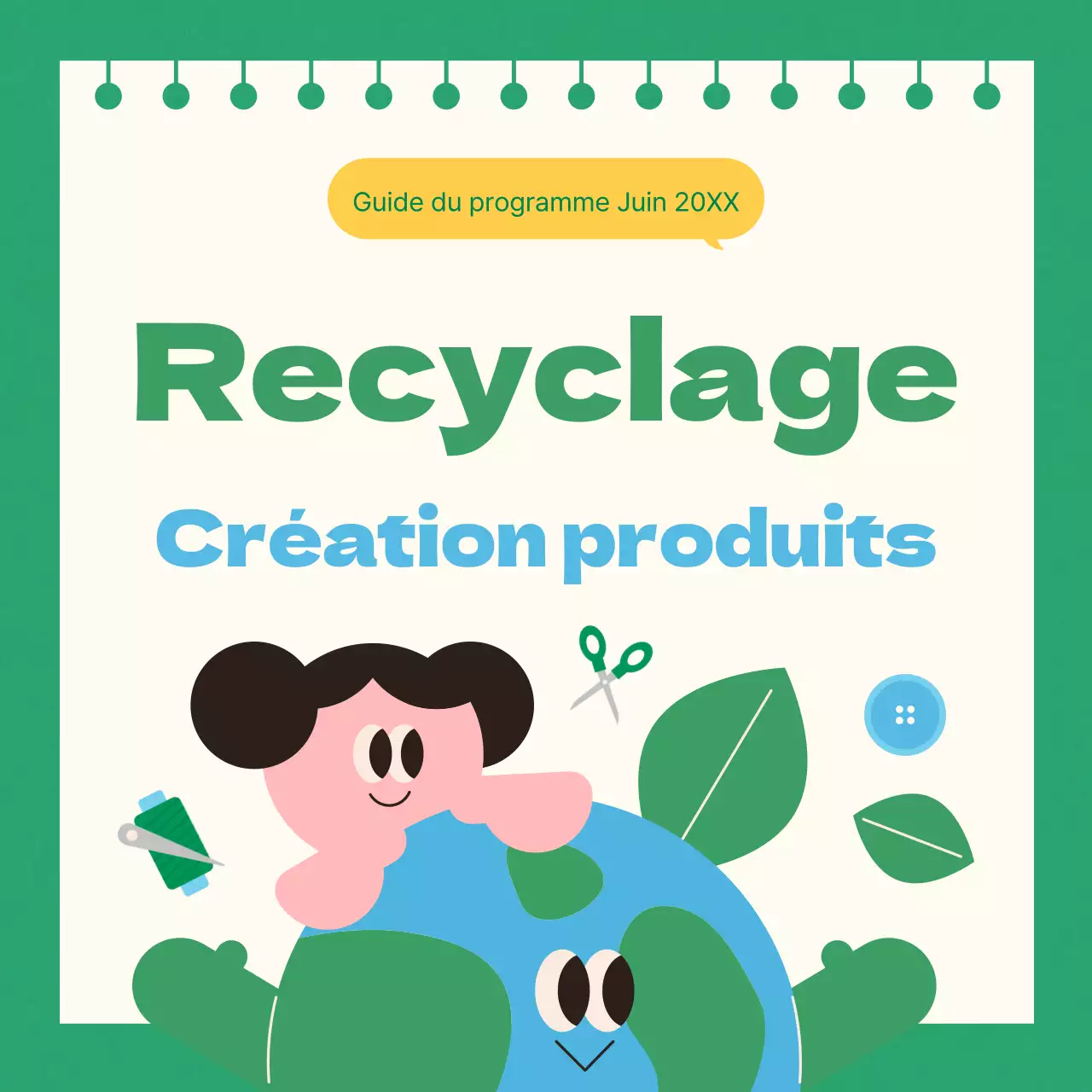 Guide des programmes modernes d'upcycling en vert et bleu clair