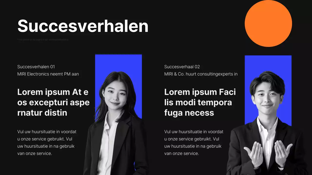 Modern voorstel voor headhunting service in zwart en blauw