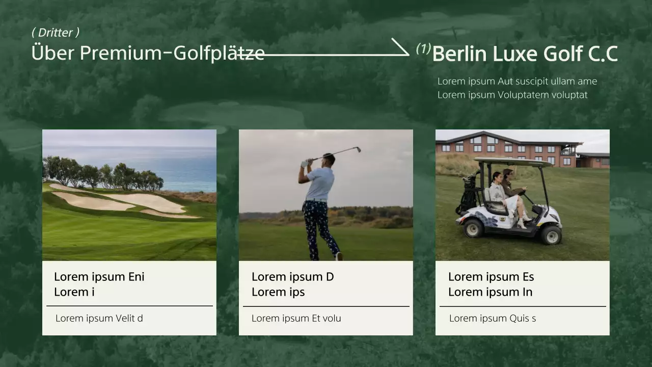 Ein moderner Golf-Reiseführer in Khaki und Elfenbein