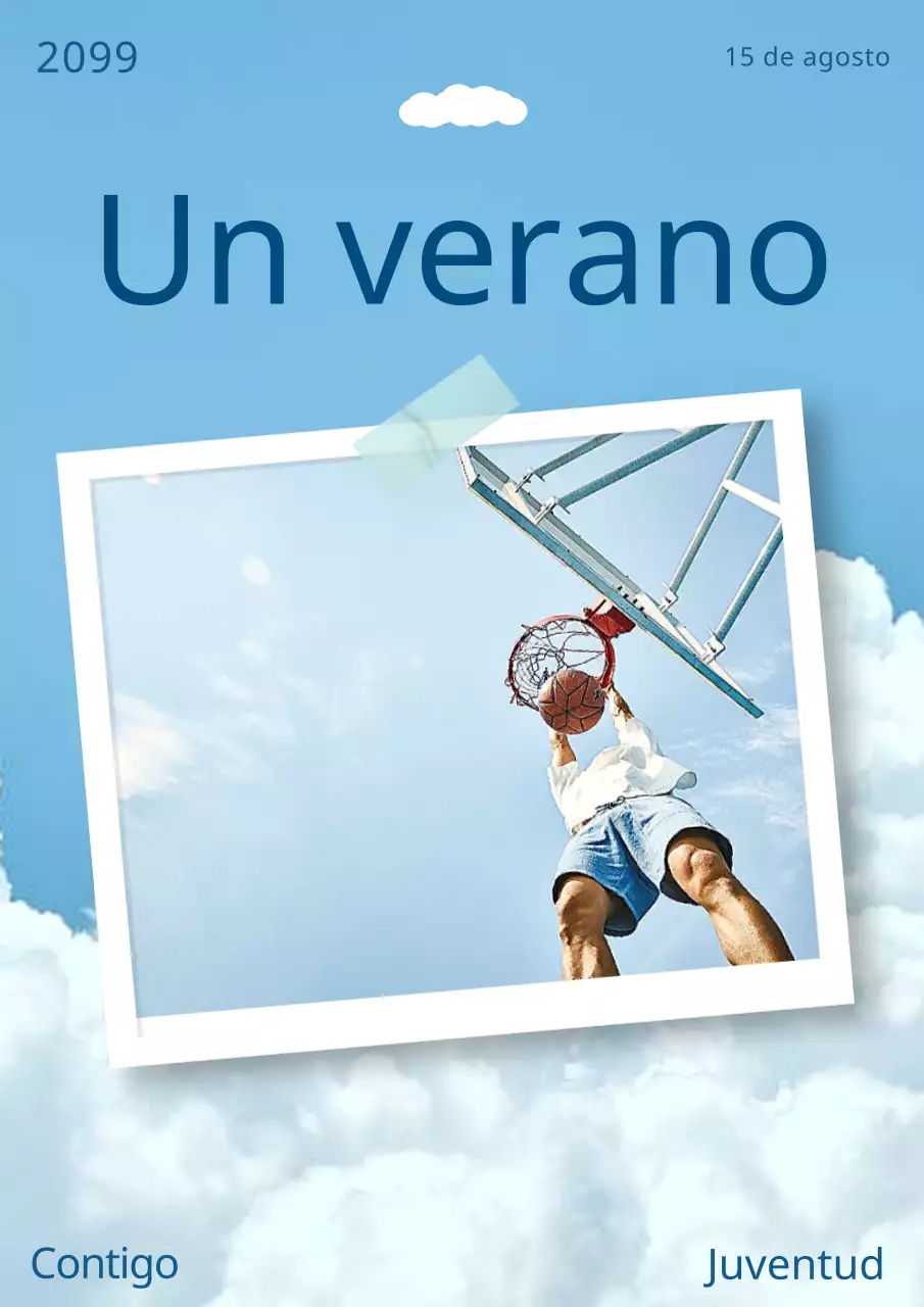 Folleto con sentimientos veraniegos en azul y azul claro