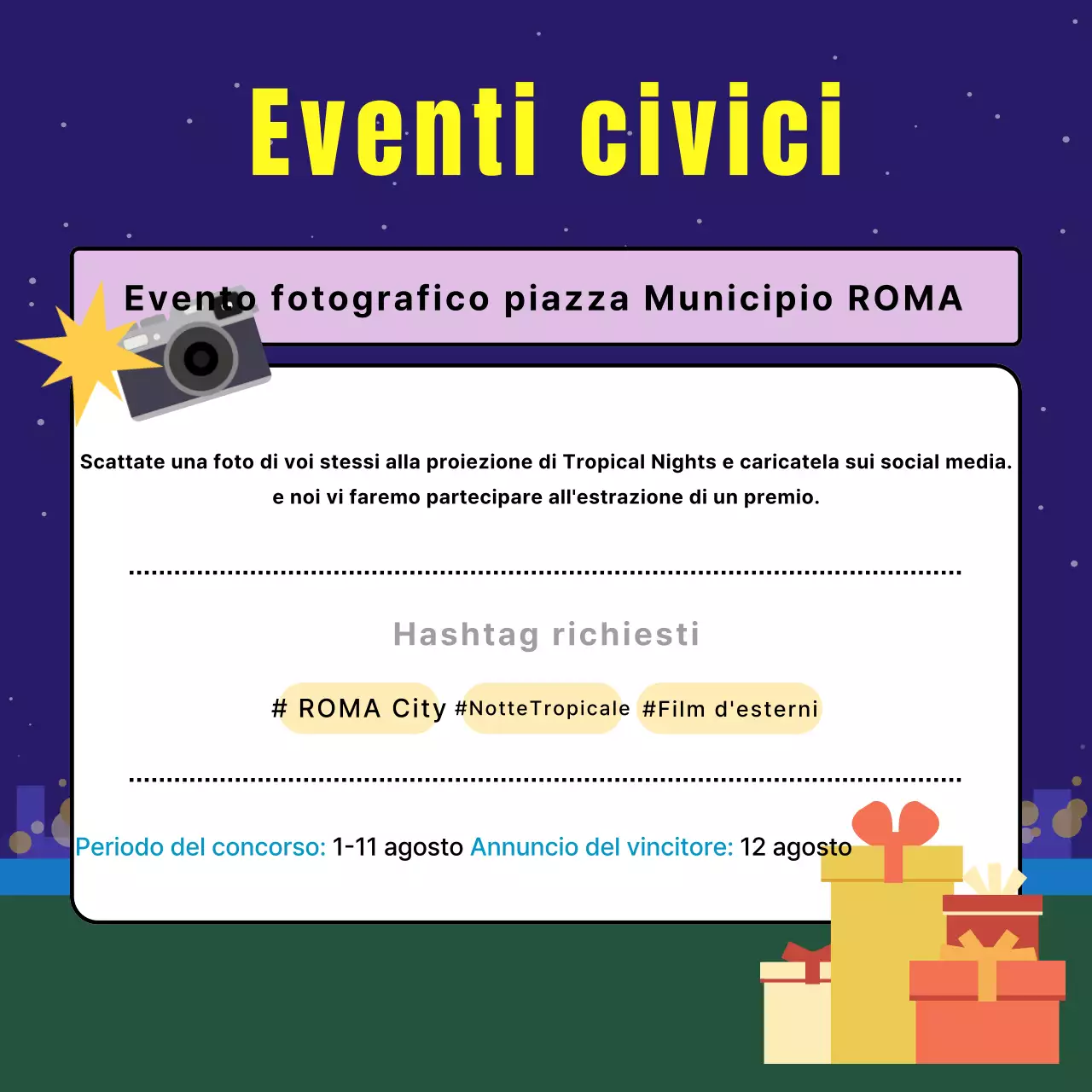 Promuovere proiezioni di film all'aperto con la tendenza alla sodomia