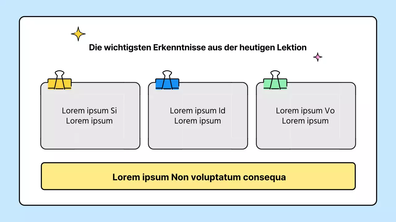 Niedliche gelbe und blaue Schulmaterialien
