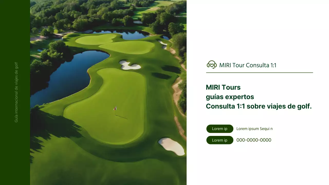 Guía sencilla de vacaciones de golf en verde y amarillo