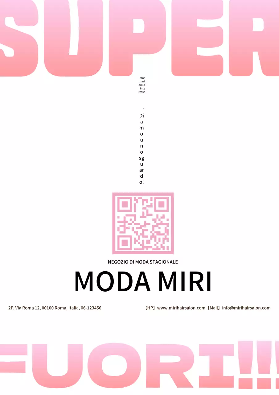 Annuncio di vendita semplice ed essenziale in rosa e bianco