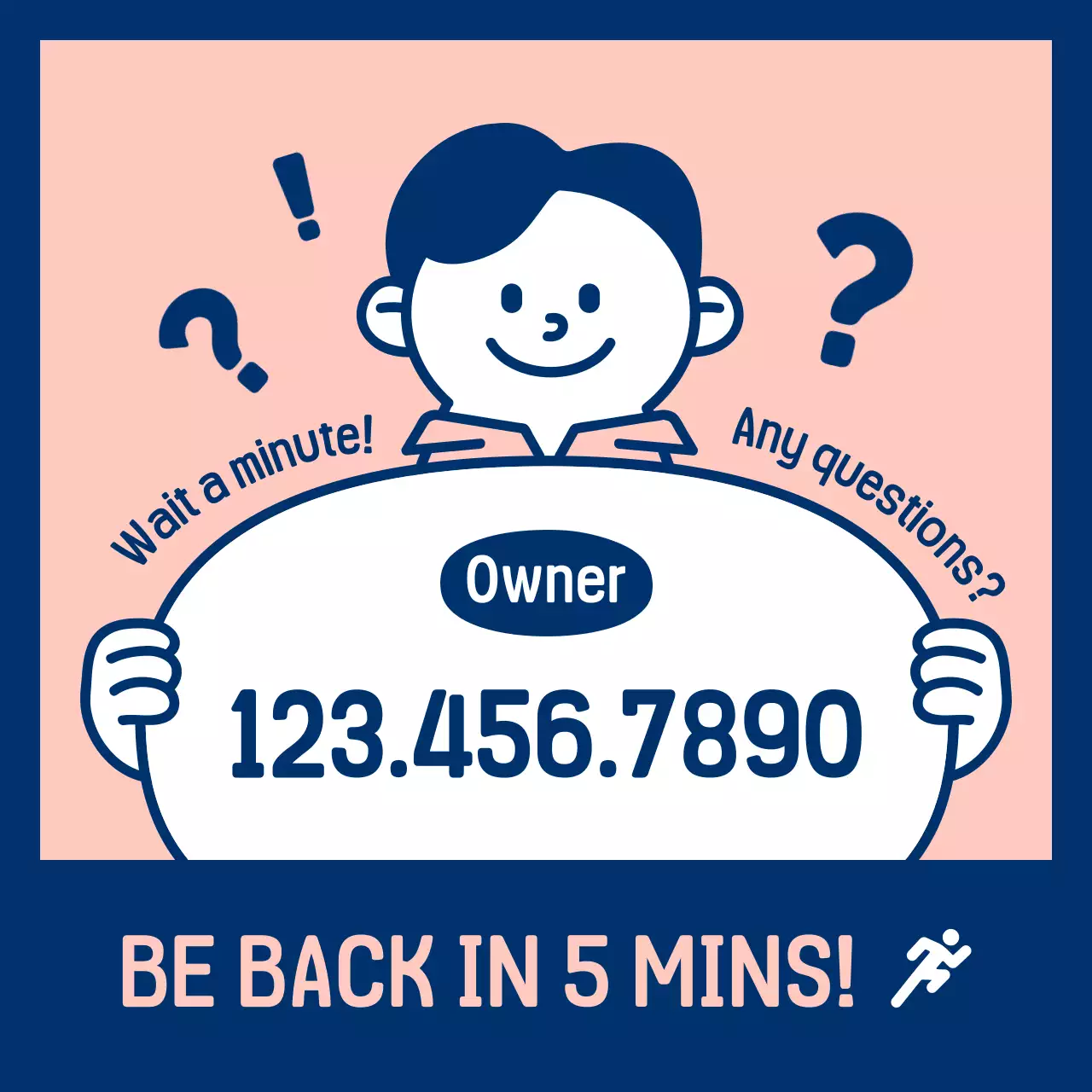 Pink Simple Notice Sign Social Media Post